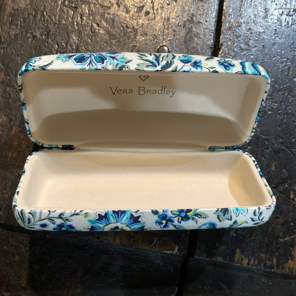 Vera Bradley Floral Hard Frame Teal Cloth Eyeglass Case - Picture 5 of 7